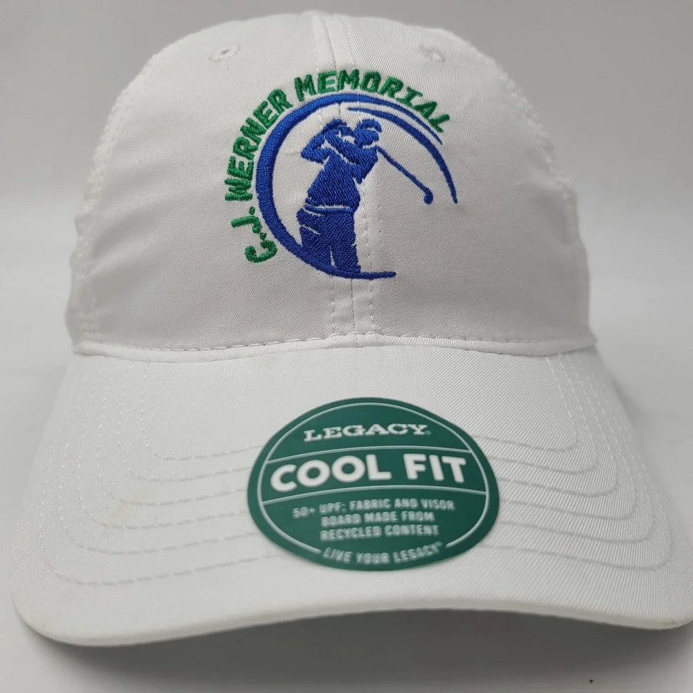 CJ Werner Memorial Golf Tournament Hat Adjustable Legacy White‎ Casual Logo Men